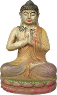 Praying Buddha in cement. Size H26, L16, W13 cm. Price Exwork 66.000 IDR. Price FOB 5,10 usd excl packing. Order code CP029.