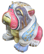 Bulldog in cement. Size H23, L21, W18 cm. Price Exwork 91.000 IDR. Price FOB 7,20 usd excl packing. Order code CP063.