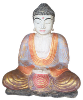 Buddha in cement. Size H40, L35, W20 cm. Price Exwork 200.000 IDR. Price FOB 16,65 usd incl packing wooden crate. Order code CP022.