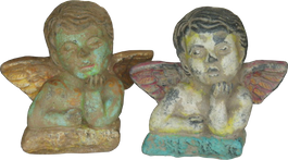 Green Angel and yellow Angel in cement. Size H15, W 18 cm. Price Exwork 42.000 IDR. Price FOB 3,15 usd excl packing. Order code CP047 (to the left) and CP048 (to the right).