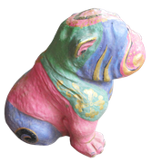 Bulldog in cement. Size H40, L45, W30 cm. Price Exwork 288.000 IDR. Price FOB 23,80 usd incl packing wooden crate. Order code ZCA004.