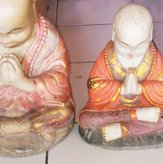 Praying Monk in cement, Size H30 cm. Price Exwork 106.250 IDR. Price FOB 8,35 usd excl packing, art. code: CP074(to the left). Praying Monk in cement. Size H25 cm. Price Exwork 83.750 IDR. Price FOB 6,50 usd excl packing, art. code: CP075(to the right).