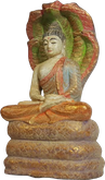Buddha and snake in cement. Size H26, L14, W10 cm. Price Exwork 72.000 IDR. Price FOB 5,40 usd excl packing. Art. code: CP111.