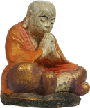Praying Monk in cement, Size H14, L12, W10 cm. Price Exwork 35.000 IDR. Price FOB 2,65 usd excl packing, art. Code: CP116.