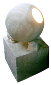 Garden Lantern Lavastone GL09. Size H70cm, L35cm, W35cm.