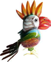 Metal Parrot. Art.code MA002. Size H40 cm.