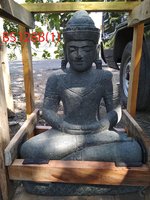 Sitting Buddha Khmer Green stone. Art. code BS128B. Size H60, L35, W30 cm. Weight 59 kg. Price FOB 50 usd.