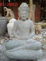 Sitting Buddha Khmer Green stone. Art. code BS128B. Size H60, L35, W30 cm. Weight 59 kg. Price FOB 50 usd.