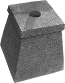 Stone stand for flag. Made in black lavastone. Ordercode: StandFlag1. Size H30W25L25cm. Price FOB 21,15 usd incl packing wooden crate and coated stone. Price Exwork 272.500 IDR.  Art. code: Standflag1N is stand without coating 20,65 usd. Price Exwork 265.000 IDR.