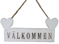 Wooden sign (MDF) “WELCOME” 1644—Size H10cm, L24cm, W1cm.  