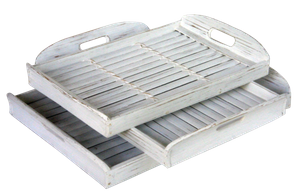 Bamboo Tray. Art. Code WW007. Size trays: 42x29x5.5, 40x26x5.5, 37x23x5.5cm. Set of 3pcs.