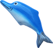 Art. code ZM014. Magnet animal wood Dolphin blue. Size L 10 cm H 3,5 cm. Price FOB 0,25 usd.