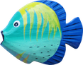 Art. code ZM003. Magnet animal wood fish turquise. Size L 7 cm H 6 cm. Price FOB 0,25 usd.
