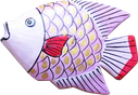 Art. code ZM005. Magnet animal wood fish purple. Size L 7 cm H 6 cm. Price FOB 0,25 usd.