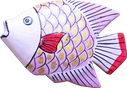 Art. code ZM005. Magnet animal wood fish purple. Size L 7 cm H 6 cm. Price FOB 0,25 usd.