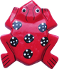 Art. code ZM012. Magnet animal wood frog red. Size L 7 cm H 6 cm. Price FOB 0,25 usd.