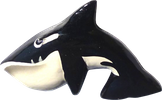 Art. code ZM021. Magnet animal wood killer whale. Size L 8 cm H 5 cm. Price FOB 0,33 usd.