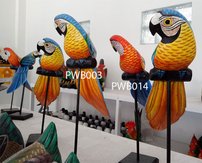 Painted wooden bird. Art. code PWB003. Size H 28cm. Price FOB. Painted wooden bird. Art. code PWB014. Size H 28cm. Price FOB