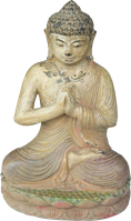 Praying Buddha in cement. Size H26, L16, W13 cm. Price Exwork 66.000 IDR. Price FOB 5,10 usd excl packing. Order code CP030.